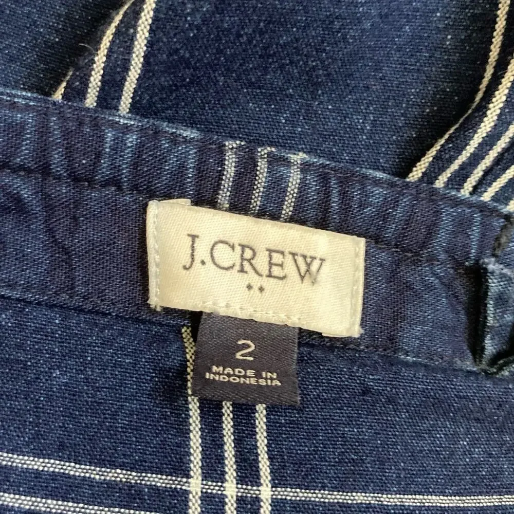 J. Crew Windowpane Cross-Back Jumper Size 2 in Blue & White Cottage Core - Picture 10 of 15